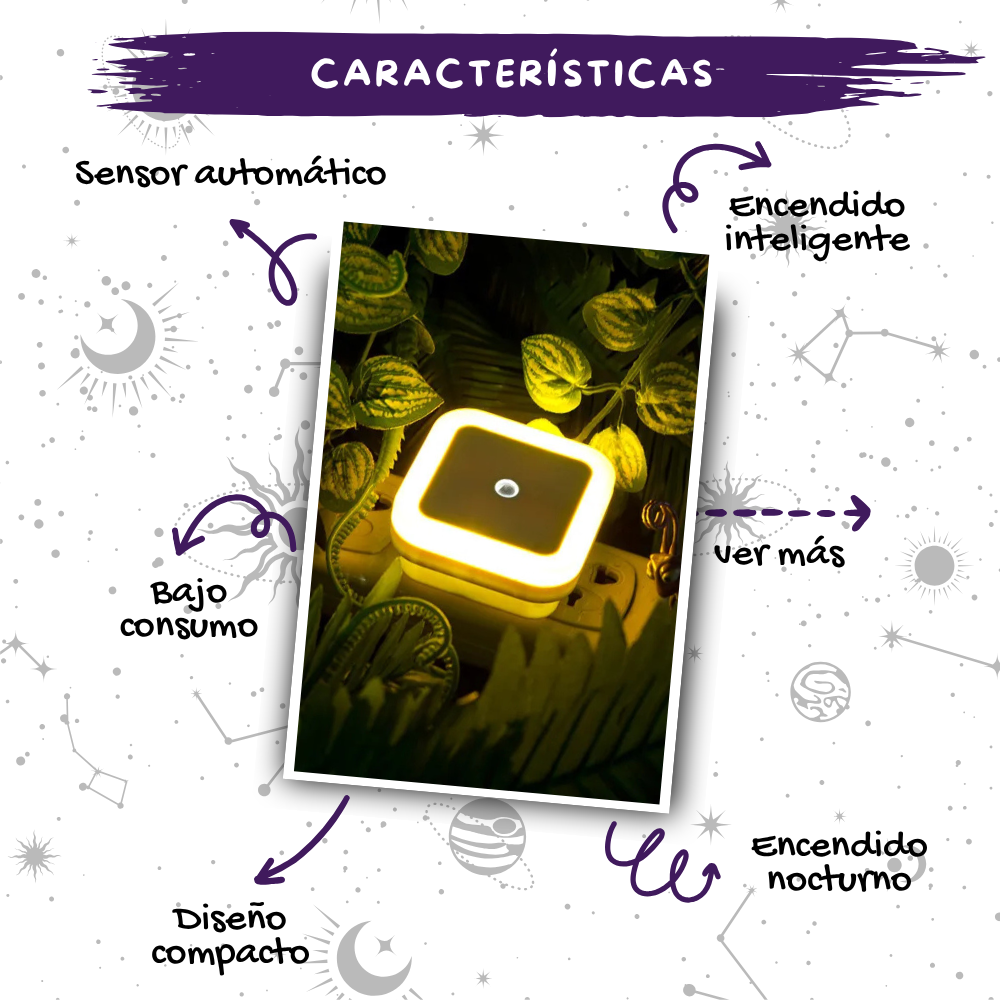 Luz Noctuna LED con Sensor