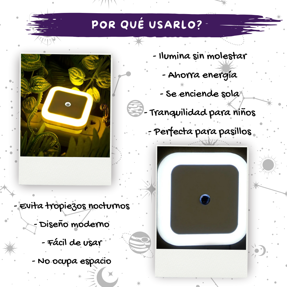 Luz Noctuna LED con Sensor
