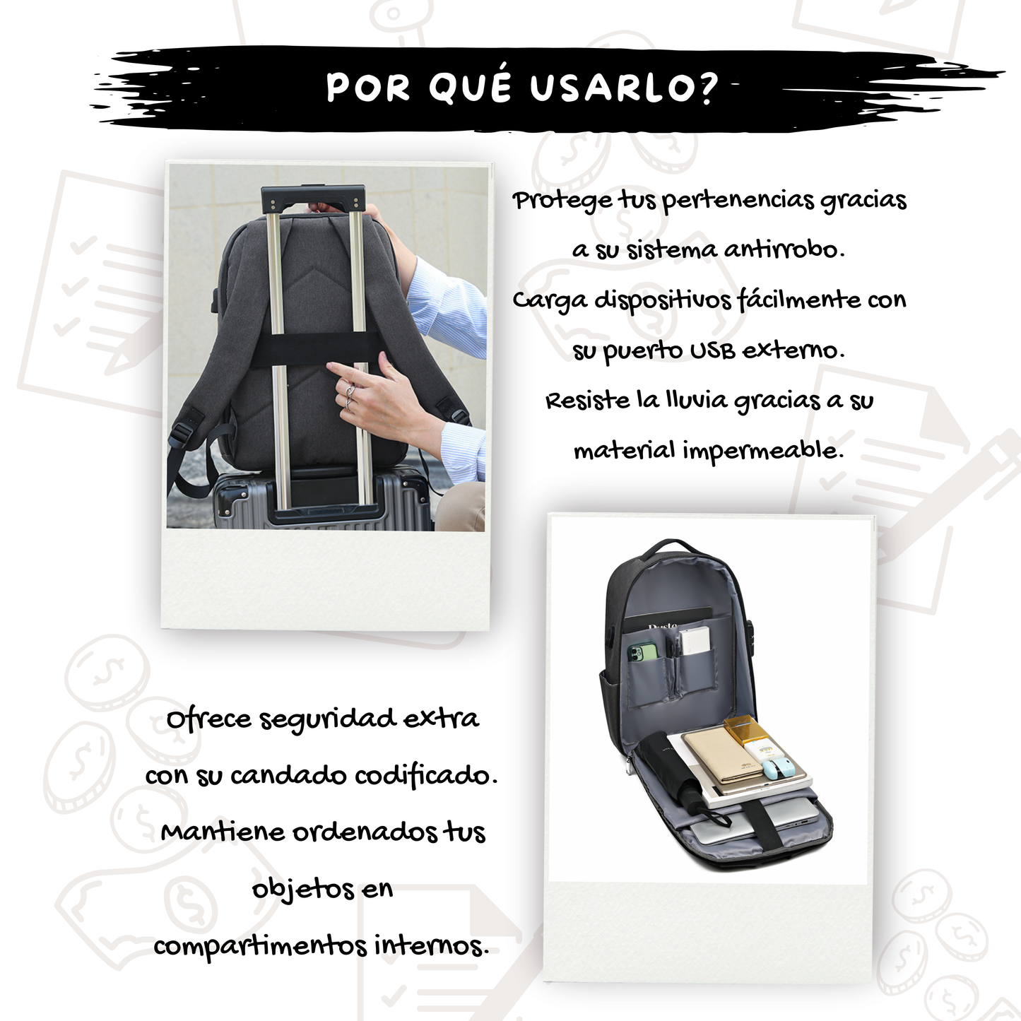 Mochila Antirrobo Con Puerto USB