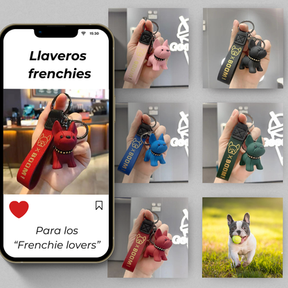 Llaveros frenchies personalizables